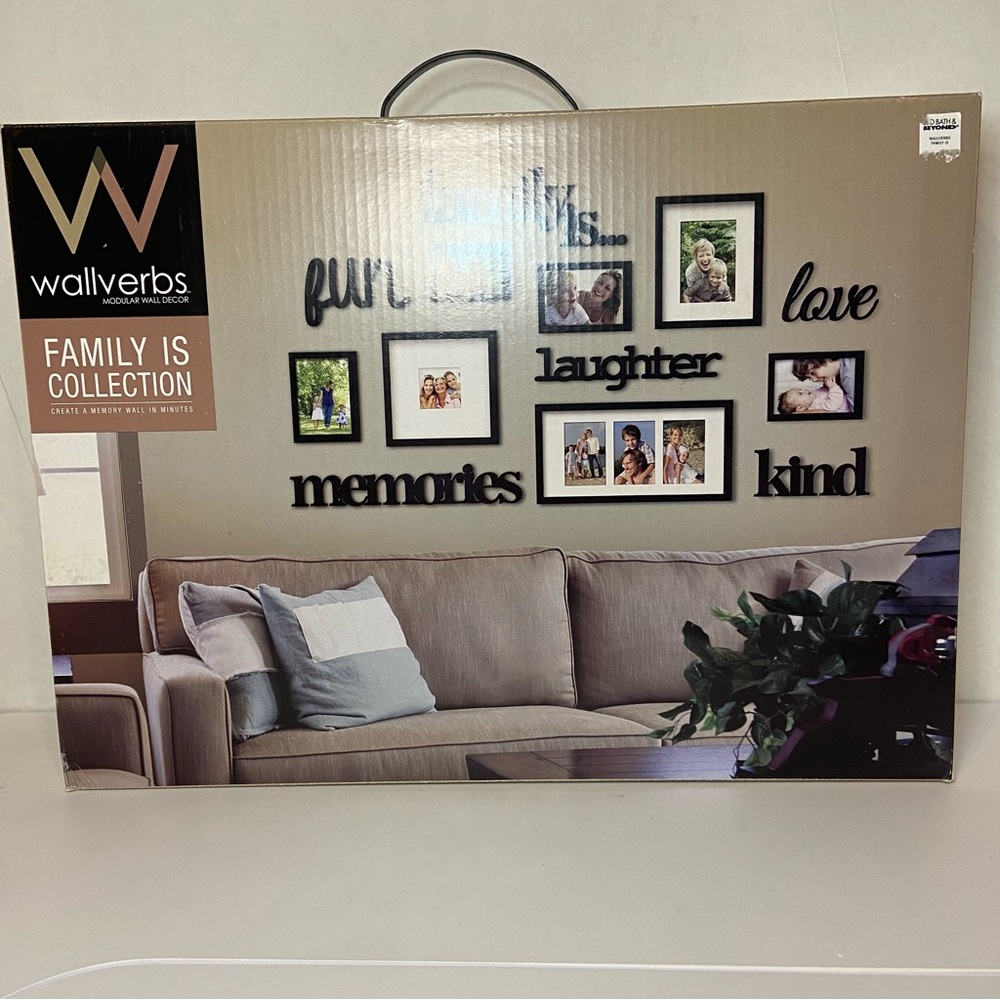 Wallverbs Family Is... Collection Photo Frame Set in Satin Black Finish NIB